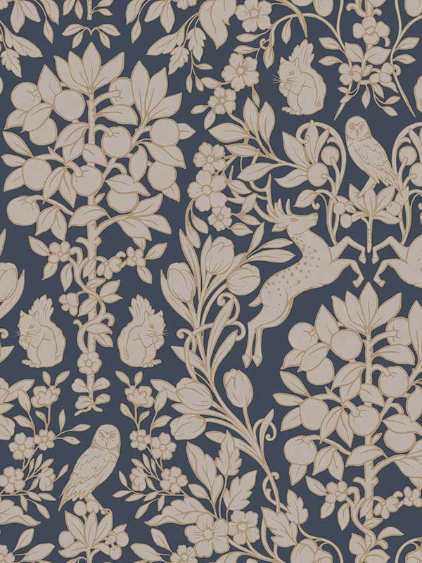 Richmond Floral fabric in blue color - pattern number M1684 - by Brewster in the Archive Collection collection