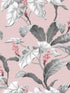 Meridian Parade Tropical Leaves wallpaper in pink color - pattern number M1690 - by Brewster in the Archive Collection collection