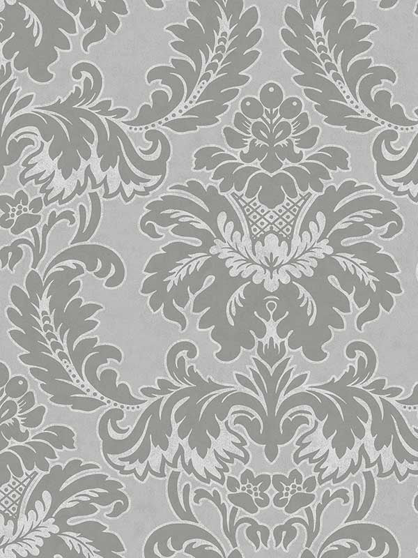 Windsor Damask fabric in grey color - pattern number M1705 - by Brewster in the Archive Collection collection