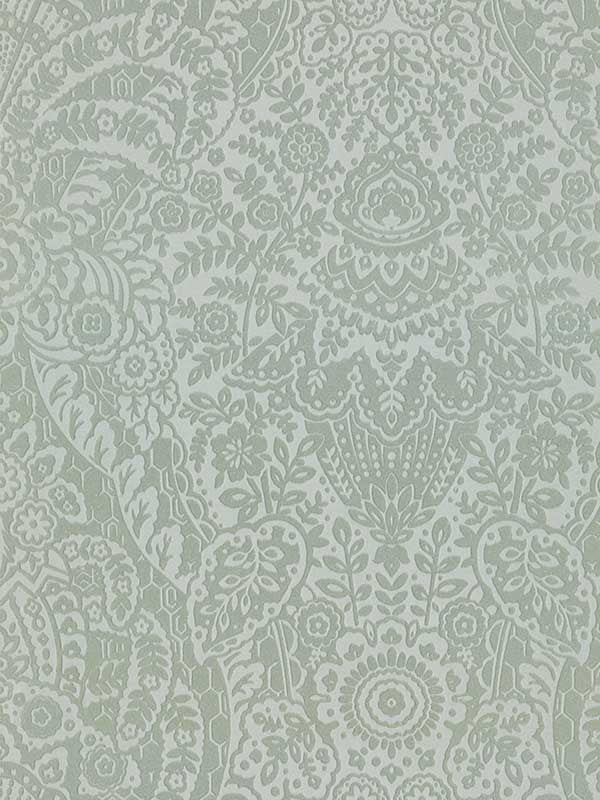 Maris Flocked Damask fabric in silver color - pattern number 2973-87366 - by A Street Prints in the Daylight collection