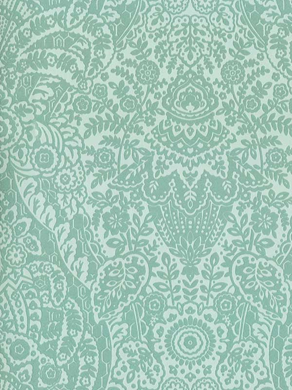 Maris Flocked Damask fabric in mint color - pattern number 2973-87369 - by A Street Prints in the Daylight collection