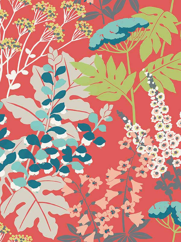 Brie Forest Flowers fabric in red color - pattern number 2973-90021 - by A Street Prints in the Daylight collection