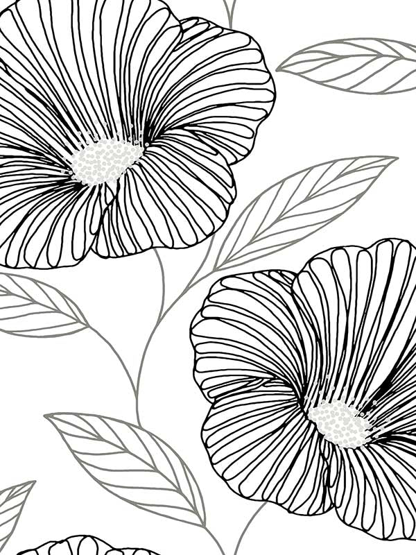 Mythic Floral fabric in black color - pattern number 2973-91134 - by A Street Prints in the Daylight collection