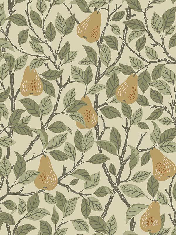 Pirum Pear wallpaper in yellow color - pattern number 2999-13102 - by A Street Prints in the Annelie collection
