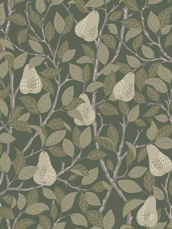 Pirum Pear wallpaper in green color - pattern number 2999-13105 - by A Street Prints in the Annelie collection