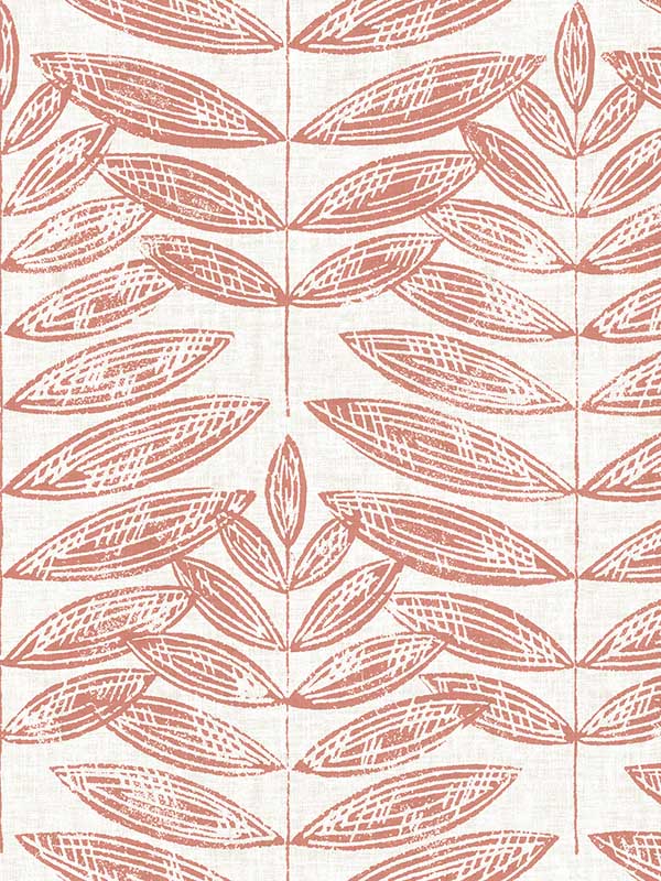 Akira Leaf wallpaper in coral color - pattern number 2999-25103 - by A Street Prints in the Annelie collection