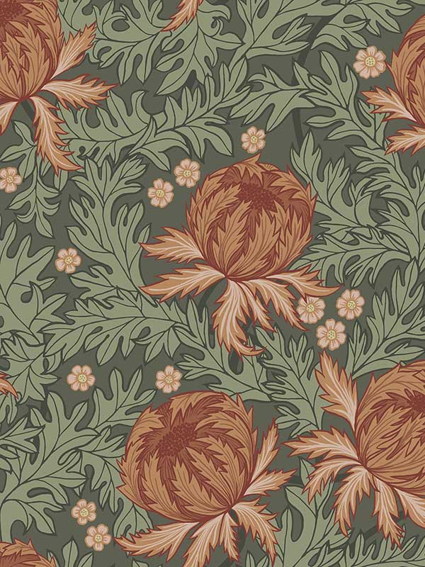 Arthur Thistle wallpaper in green color - pattern number 2999-39028 - by A Street Prints in the Annelie collection