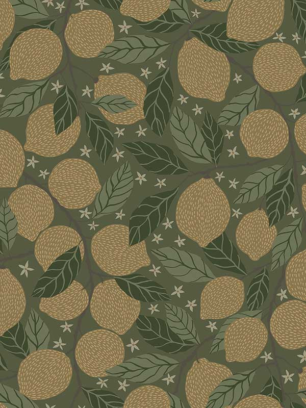Lemona Fruit Tree wallpaper in green color - pattern number 2999-44119 - by A Street Prints in the Annelie collection