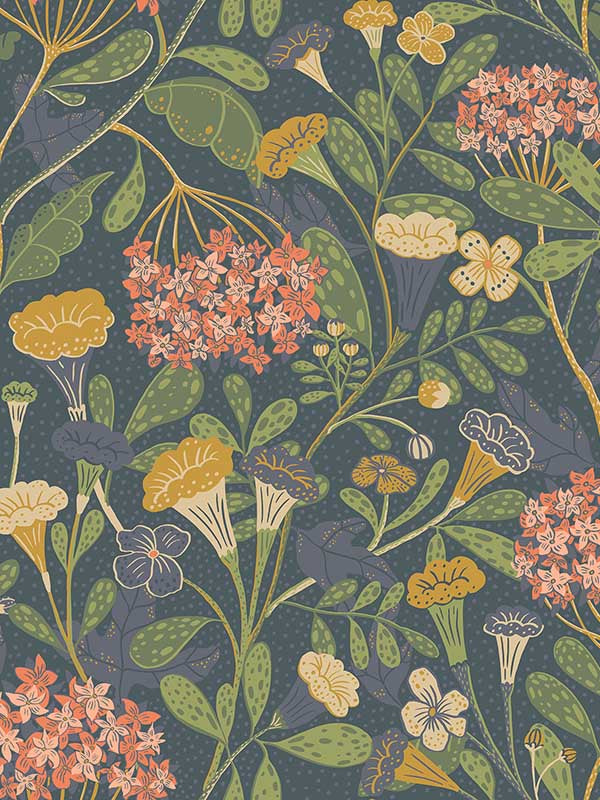 Hybbe Hydrangea Garden wallpaper in blue color - pattern number 2999-55020 - by A Street Prints in the Annelie collection
