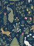 Menagerie fabric in blue and brown color - pattern number RP7304 - by Rifle Paper Co in the Rifle Paper Co Second Edition collection