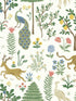 Menagerie fabric in white and brown color - pattern number RP7305 - by Rifle Paper Co in the Rifle Paper Co Second Edition collection