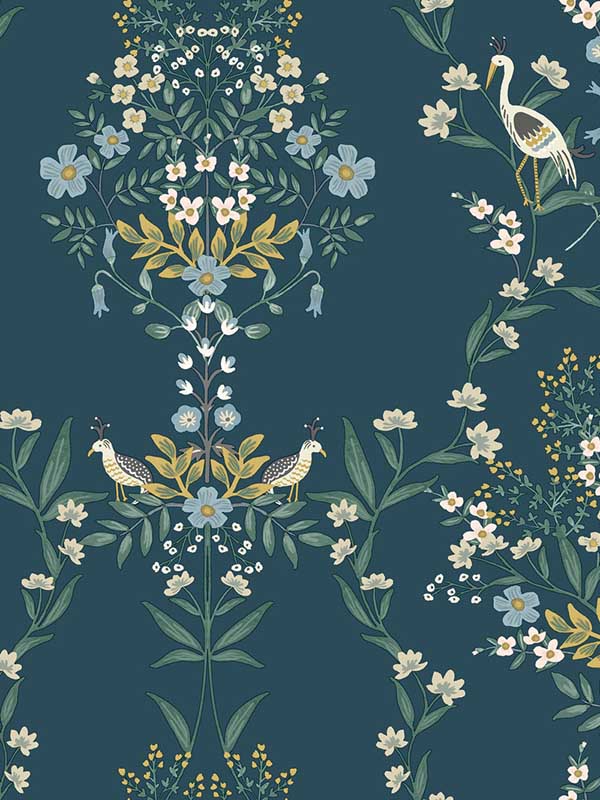 Luxembourg fabric in blue and green color - pattern number RP7331 - by Rifle Paper Co in the Rifle Paper Co Second Edition collection
