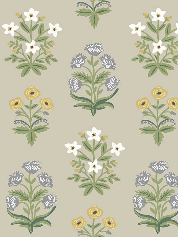 Mughal Rose wallpaper in beige and purple color - pattern number RP7350 - by Rifle Paper Co in the Rifle Paper Co Second Edition collection