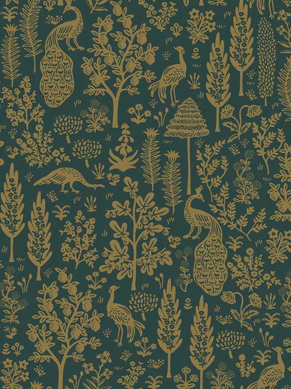 Menagerie Toile wallpaper in brown color - pattern number RP7373 - by Rifle Paper Co in the Rifle Paper Co Second Edition collection
