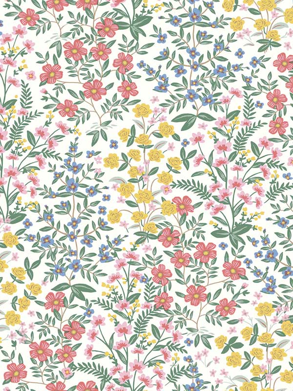 Wildwood Garden wallpaper in white and pink color - pattern number RP7377 - by Rifle Paper Co in the Rifle Paper Co Second Edition collection