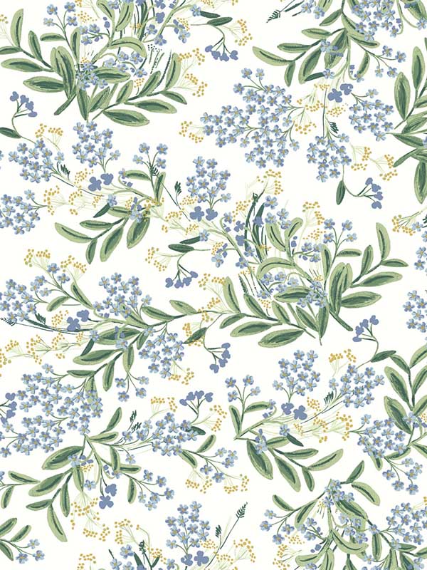 Cornflower fabric in white and green color - pattern number RP7382 - by Rifle Paper Co in the Rifle Paper Co Second Edition collection