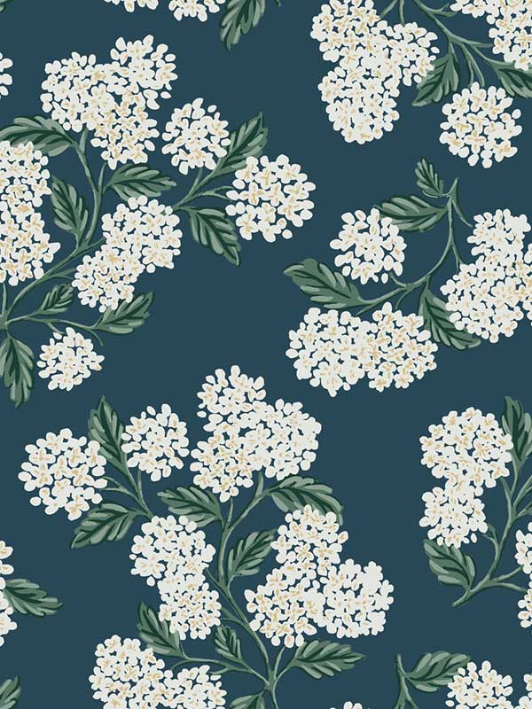 Hydrangea fabric in blue color - pattern number RP7395 - by Rifle Paper Co in the Rifle Paper Co Second Edition collection