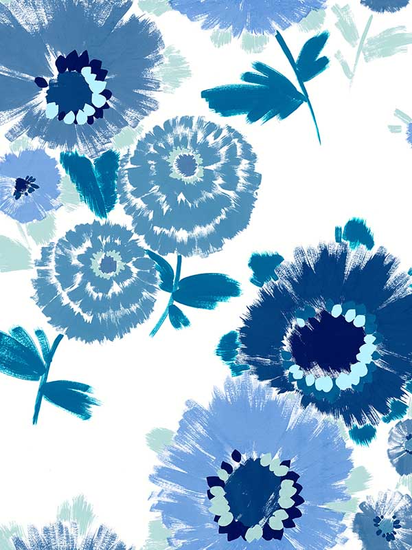 Essie Painterly Floral wallpaper in blue color - pattern number 4081-26324 - by A Street Prints in the Happy collection