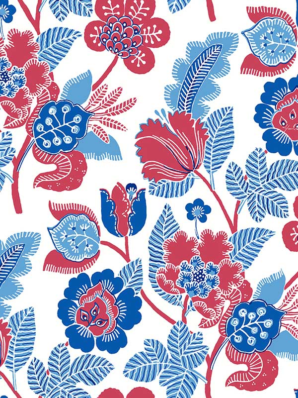 Jana Jacobean wallpaper in red color - pattern number 4081-26338 - by A Street Prints in the Happy collection