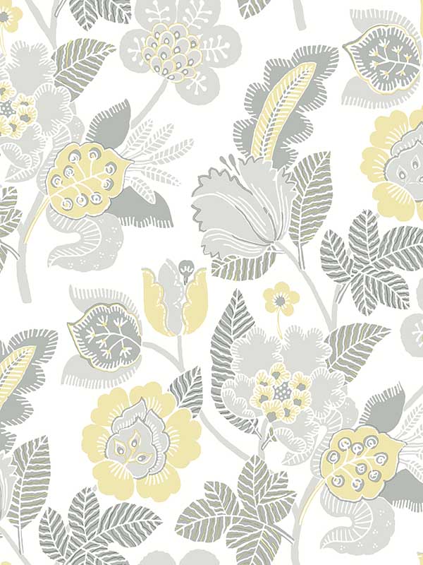 Jana Jacobean wallpaper in light grey color - pattern number 4081-26341 - by A Street Prints in the Happy collection