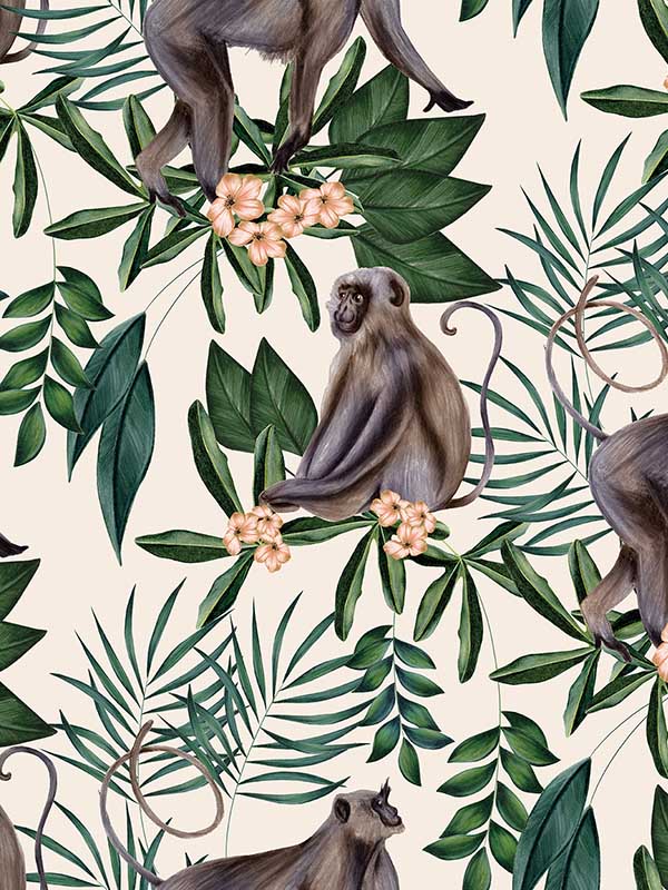 Morris wallpaper in cream color - pattern number WLD53108W - by OhPopsi in the Wild collection