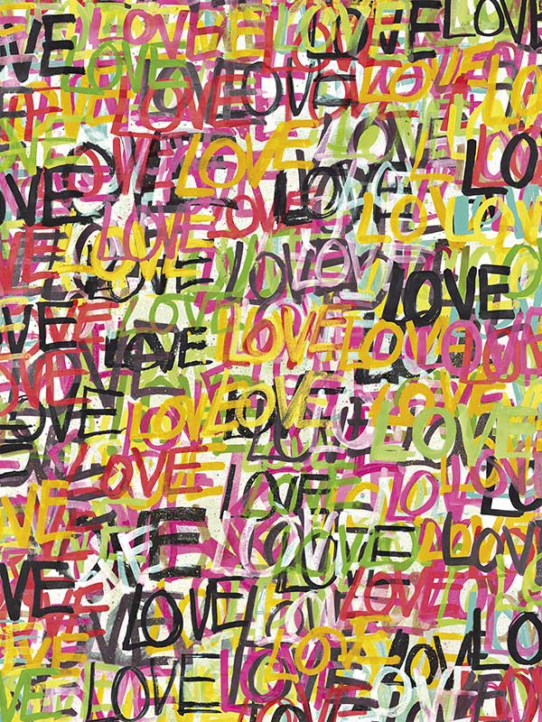Indio Love Scribble fabric in chartreuse color - pattern number CEP50119W - by OhPopsi in the Concept collection