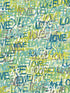 Indio Love Scribble fabric in teal color - pattern number CEP50123W - by OhPopsi in the Concept collection