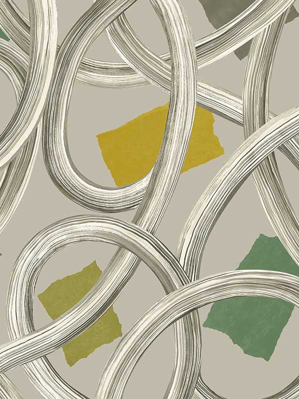 Calix Twisted Geo fabric in grey color - pattern number CEP50128W - by OhPopsi in the Concept collection