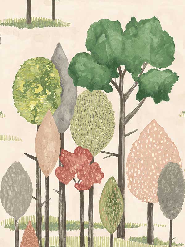 Cypress Tall Trees wallpaper in pink color - pattern number CEP50136W - by OhPopsi in the Concept collection