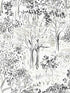 Walden Forest fabric in black color - pattern number 3124-13894 - by Chesapeake in the Thoreau collection