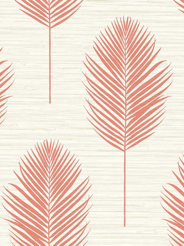 Bali Fern fabric in coral color - pattern number 2988-70201 - by A Street Prints in the Inlay collection