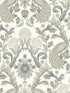 Plume Dynasty fabric in white and neutral metallic color - pattern number AC9102 - by Ronald Redding in the Arts and Crafts collection