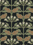 Tracery Blooms fabric in black metallic color - pattern number AC9113 - by Ronald Redding in the Arts and Crafts collection