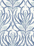 Calluna fabric in white and blue metallic color - pattern number AC9143 - by Ronald Redding in the Arts and Crafts collection