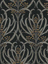 Calluna fabric in black and gold metallic color - pattern number AC9145 - by Ronald Redding in the Arts and Crafts collection