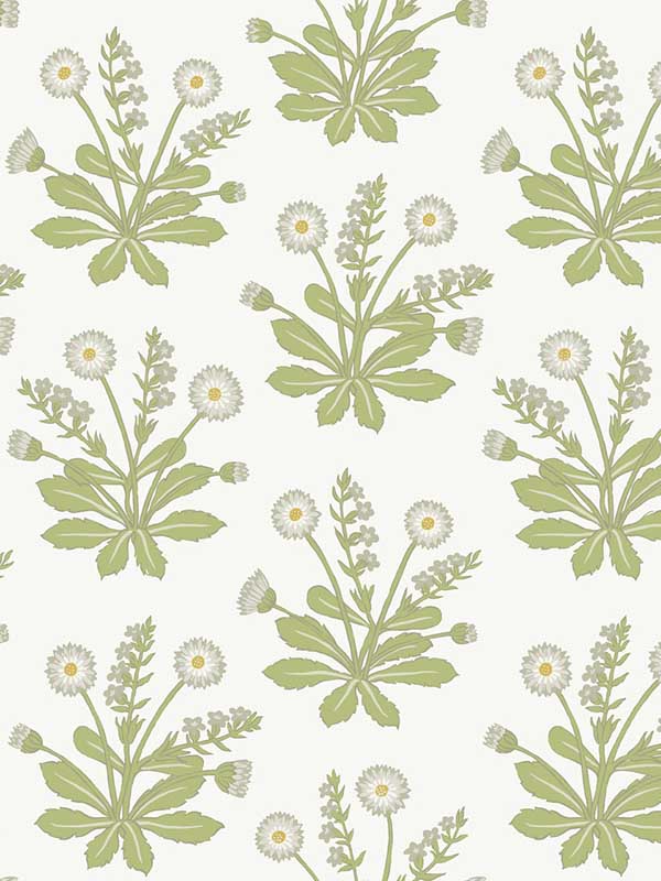 Meadow Flowers fabric in white color - pattern number AC9155 - by Ronald Redding in the Arts and Crafts collection
