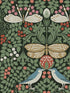Butterfly Garden fabric in green metallic color - pattern number AC9161 - by Ronald Redding in the Arts and Crafts collection