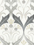 Pine Cone Ribbon fabric in charcoal metallic color - pattern number AC9174 - by Ronald Redding in the Arts and Crafts collection