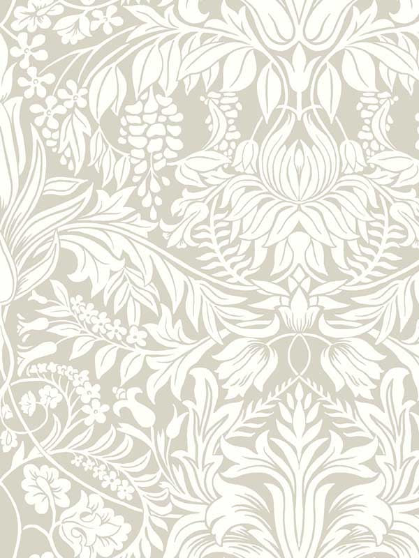 Lockwood Damask wallpaper in beige color - pattern number AC9194 - by Ronald Redding in the Arts and Crafts collection