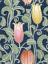 Canterbury Bells wallpaper in navy color - pattern number AC9203 - by Ronald Redding in the Arts and Crafts collection