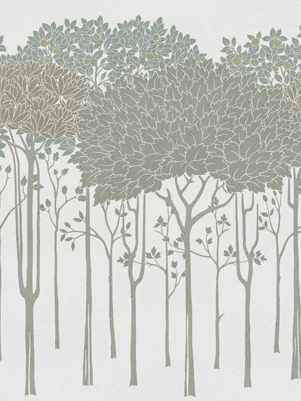 Oakwood Grove wallpaper in white color - pattern number AC9221D - by Ronald Redding in the Arts and Crafts collection