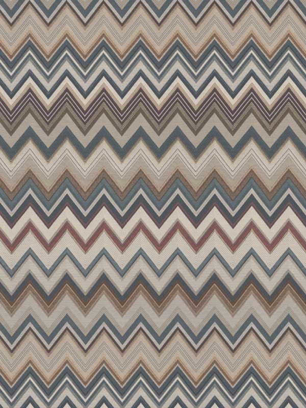 Happy Zigzag fabric in green and brown color - pattern number MI10332 - by York in the Missoni Home 04 collection