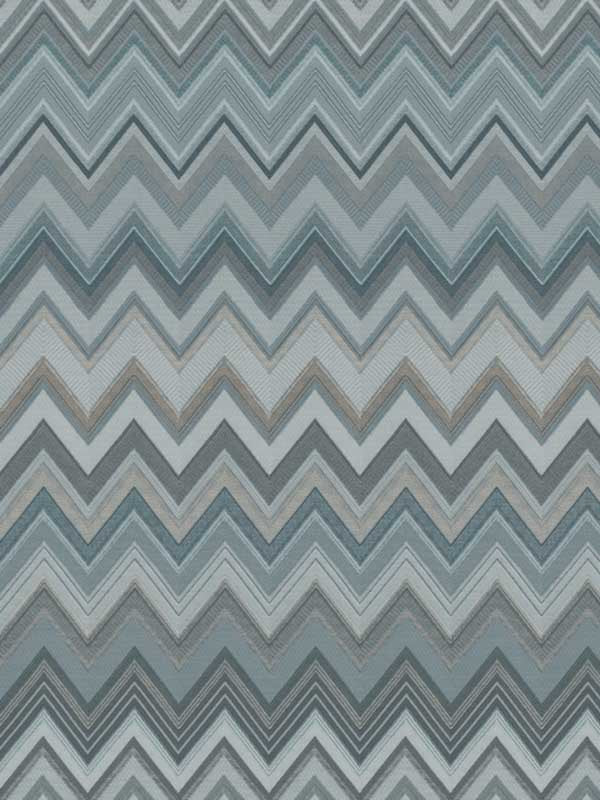 Happy Zigzag fabric in blue color - pattern number MI10335 - by York in the Missoni Home 04 collection