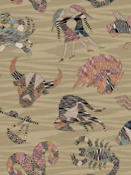 Constellations fabric in gold color - pattern number MI10350 - by York in the Missoni Home 04 collection