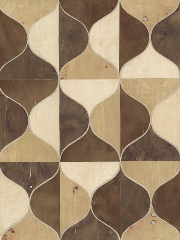 Burlwood Ogee fabric in warm neutral color - pattern number DT5003 - by Candice Olson in the After Eight collection