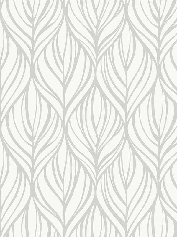 Palma wallpaper in white and silver color - pattern number DT5084 - by Candice Olson in the After Eight collection