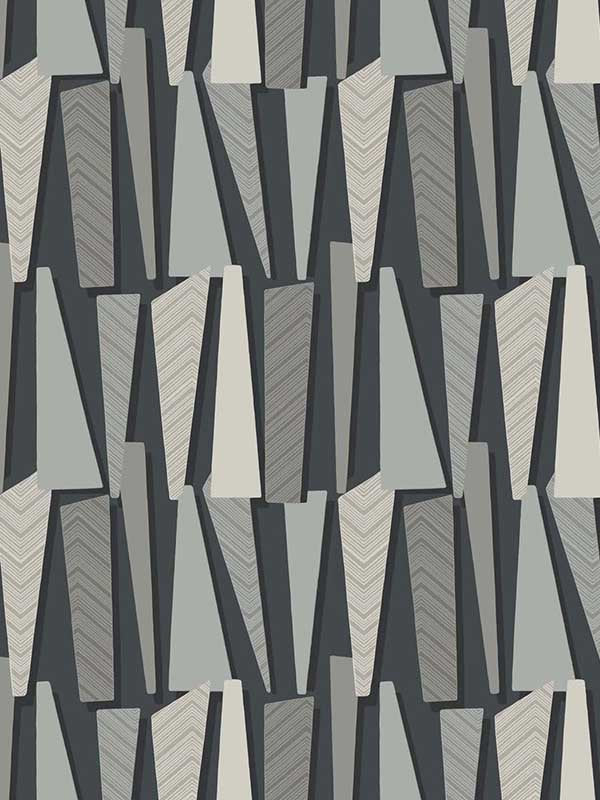 Geometric Shadows wallpaper in onyx color - pattern number SL80810 - by Seabrook in the The Simple Life collection