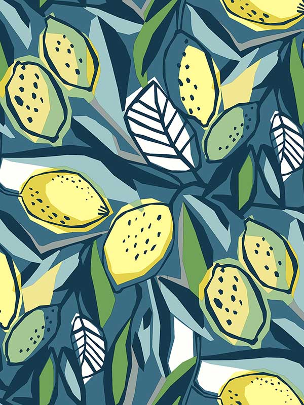Meyer Citrus fabric in blue color - pattern number 4014-26422 - by A Street Prints in the Seychelles collection