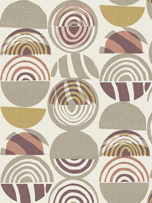 Mahe Mod Geometric wallpaper in plum color - pattern number 4014-26445 - by A Street Prints in the Seychelles collection