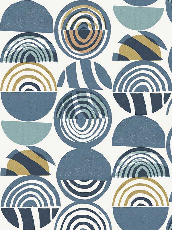 Mahe Mod Geometric wallpaper in blue color - pattern number 4014-26446 - by A Street Prints in the Seychelles collection